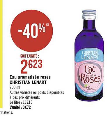 eau aromatisée roses christian lenart