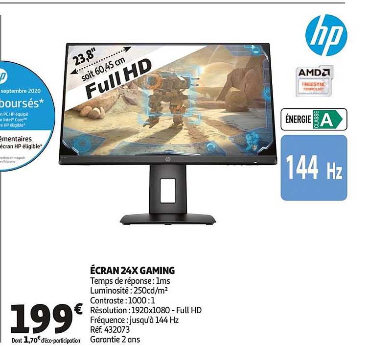 écran 24x gaming hp