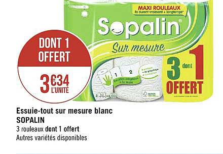 essuie tout sur mesure blanc sopalin