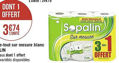 essuie tout  sur mesure blanc sopalin