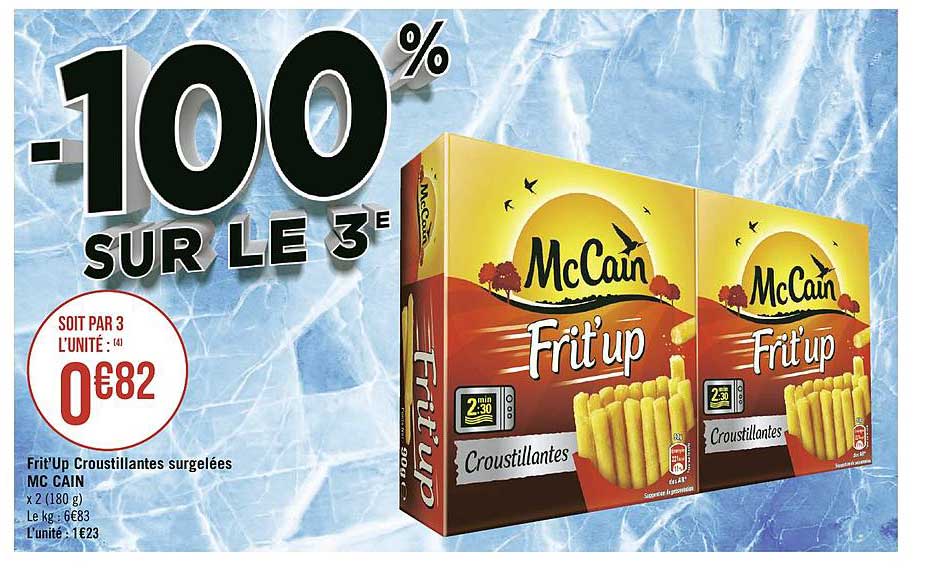 frit'up croustillantes surgelées mc cain -100% sur le 3e