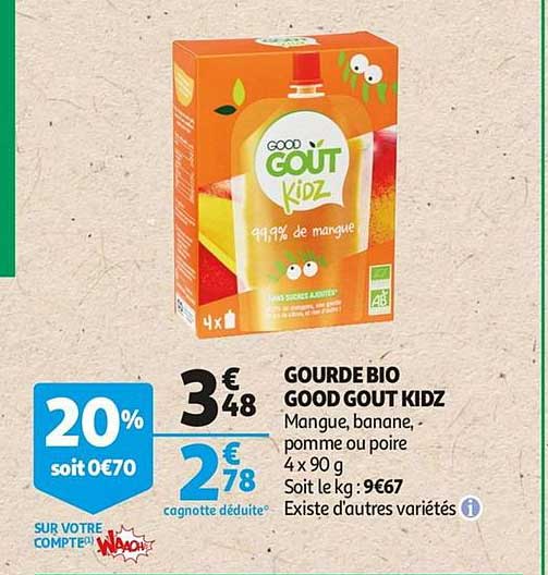 gourde bio good gout kidz