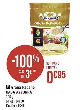 Grana Padano Cassa Azzurra -100% Sur Le 3e