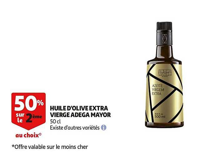 huile d'olive extra vierge adega mayor 50% sur le 2ème