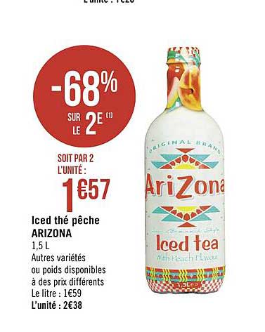 Iced Thé Pêche Arizona -68% Sur Le 2e