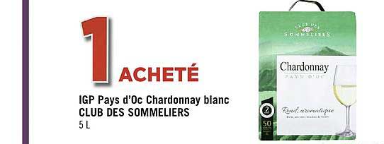Igp Pays D'oc Chardonnay Blanc Club Des Sommeliers