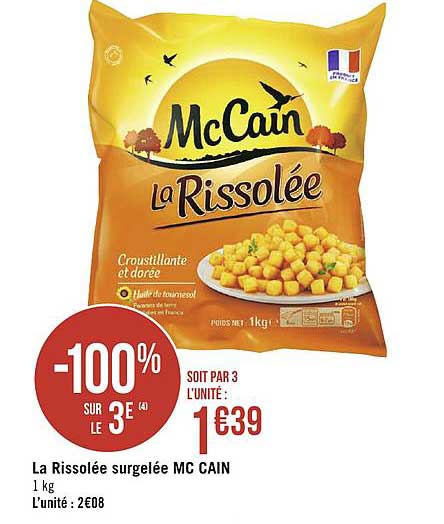 la rissolée surgelée mc cain -100% sur le 3e