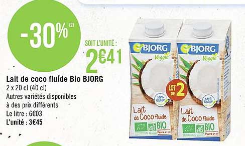 Lait De Coco Fluide Bio Bjorg