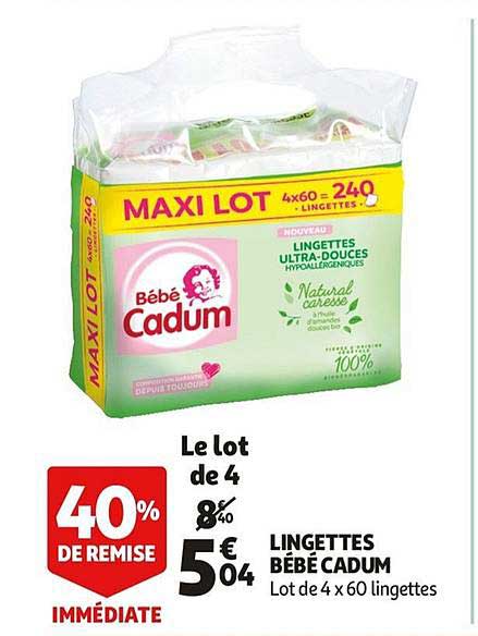 Lingettes Bébé Cadum 40% De Remise Immédiate