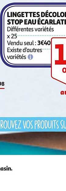 lingettes décolor stop eau écarlate