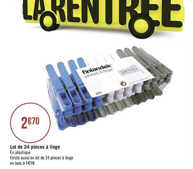 Lot De 24 Pinces à Linge