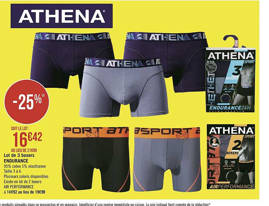 lot de 3 boxers endurance