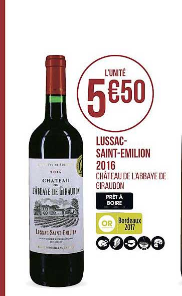 lussac saint émilion 2016 château de l abbaye de giraudon