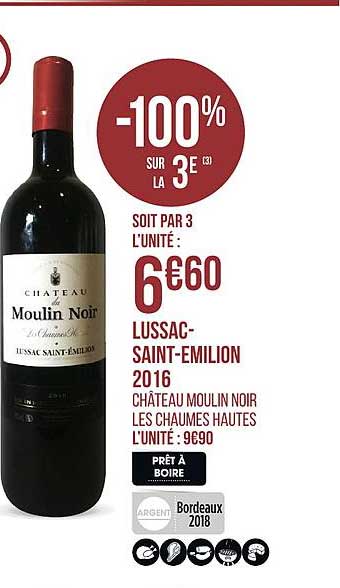 Lussac Saint émilion 2016 Château Moulin Noir