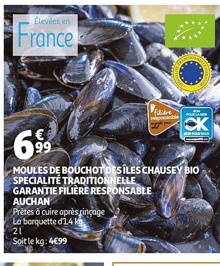 moules de bouchot des îles chausey bio specialité tradionnelle garantie filière responsable auchan