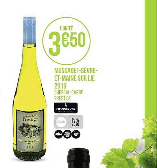 muscadet sèvre et maine sur lie 2019 prestige