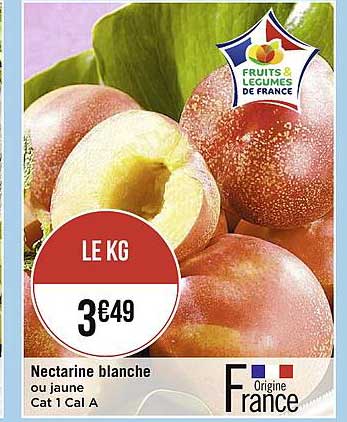 nectarine blanche ou jaune cat 1 cal a