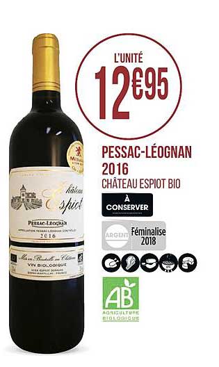pessac léognan 2016 château espiot bio