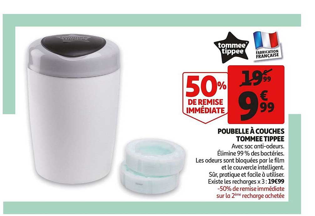 poubelle à couches tommee tippee 50% de remise immédiate