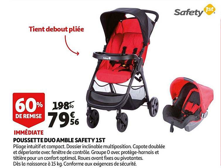 poussette duo amble safety 1st 60% de remise immédiate