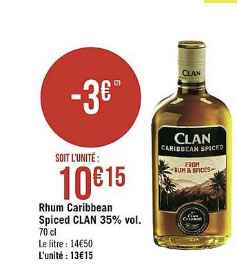 rhum caribbean spiced clan 35% vol.