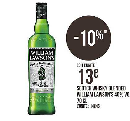 scotch whisky blended william lawson's 40% vol. 70 cl