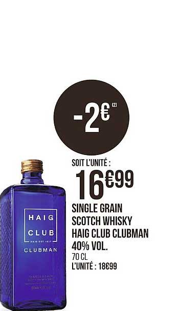 Scotch Whisky Single Grain Haig Club Clubman