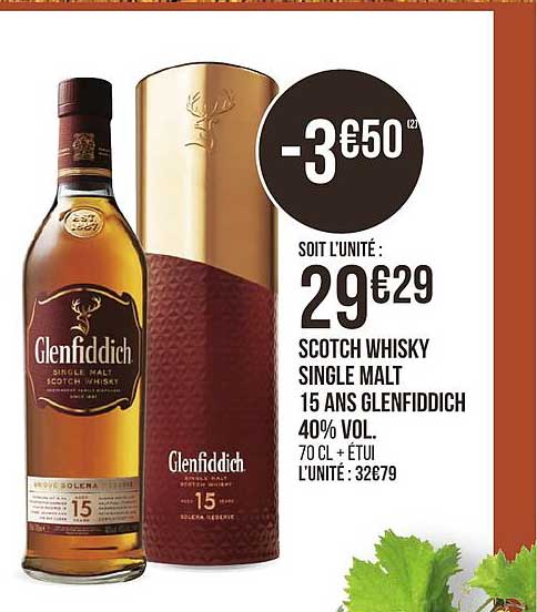 scotch whisky single malt glenfiddich 15 ans