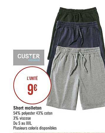 short molleton custer homme