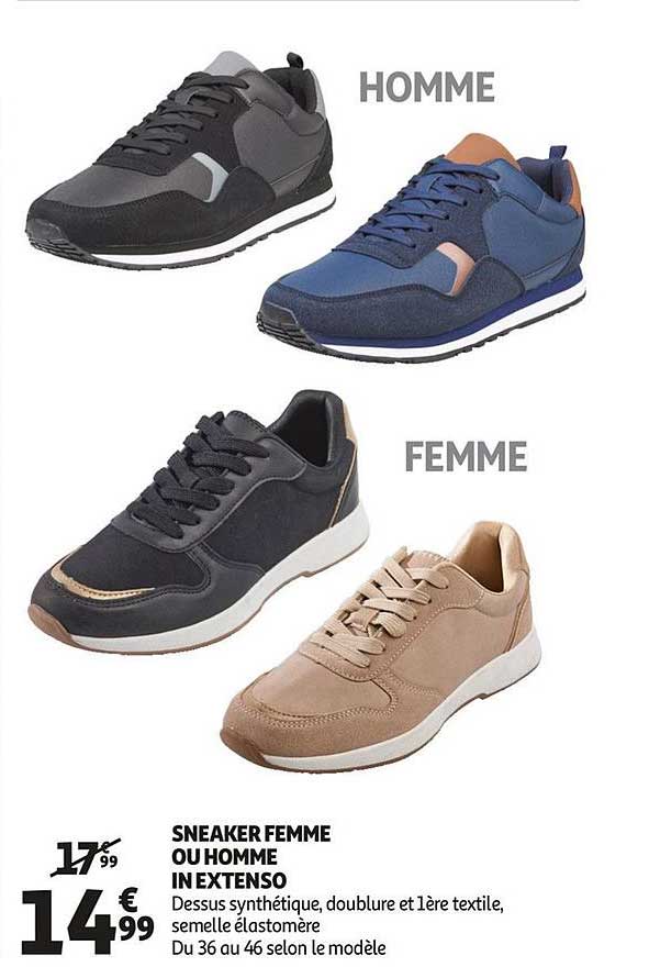 sneaker femme ou homme in extenso