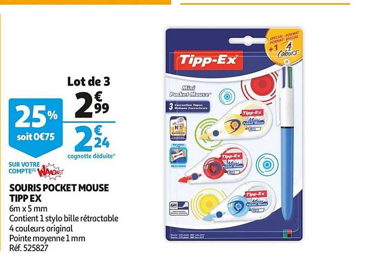 souris pocket mouse tipp ex