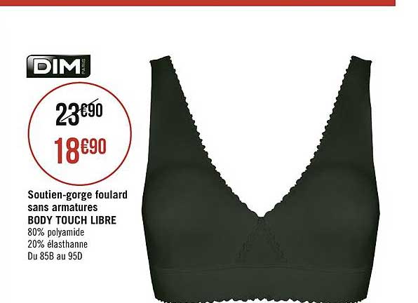 soutien gorge foulard sans armatures body touch libre dim