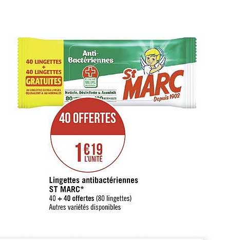 St Marc Lingettes Antibactériennes