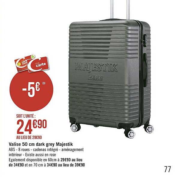 valise 50 cm dark grey majestik
