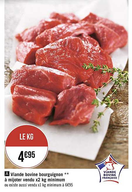 viande bovine bourguignon à mijoter vendu x2 minimum