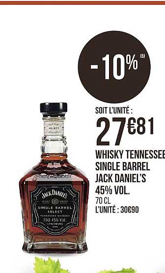 whisky tennessee single barrel jack daniel s