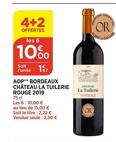 aop bordeaux château la tuilerie rouge 2019