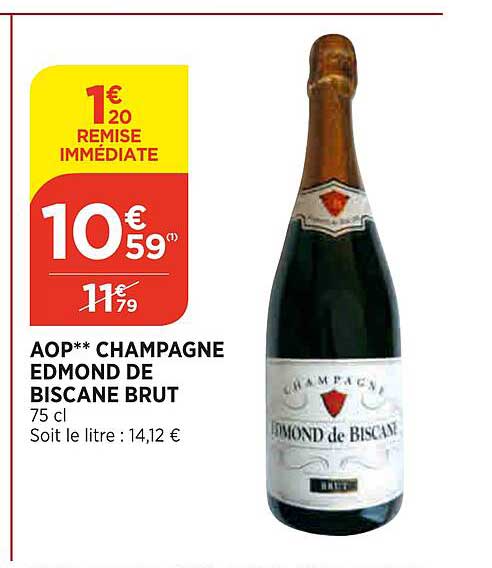 aop champagne edmond de biscane brut