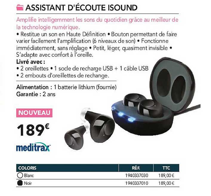 assistant d'écoute isound meditrax