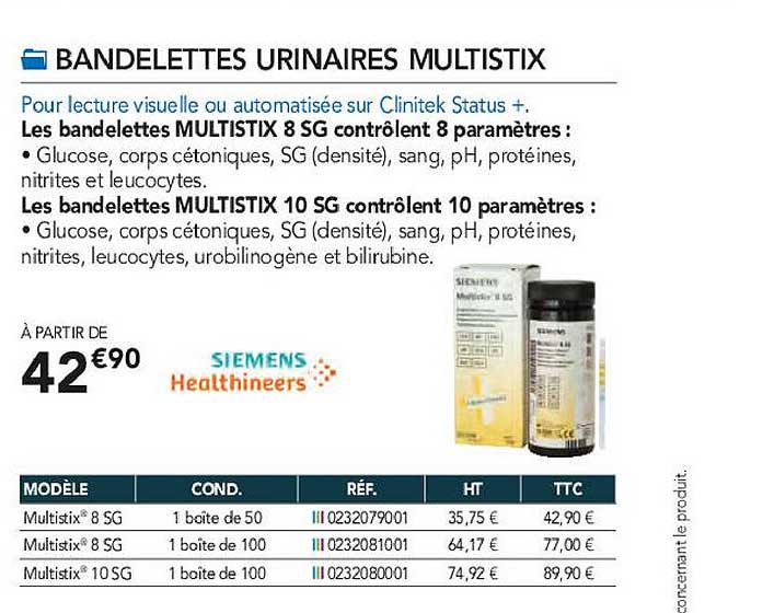bandelettes urinaires multistix