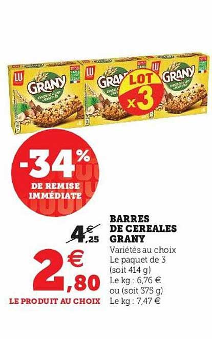 barres de céréales grany