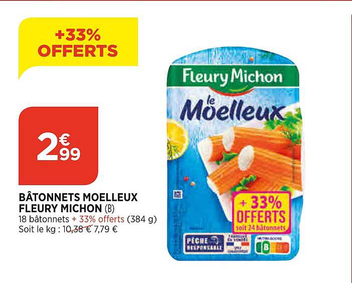 bâtonnets moelleux fleury michon