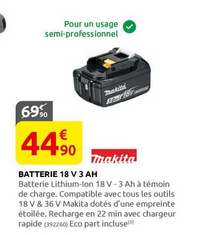 Batterie 18 V 3 Ah Makita