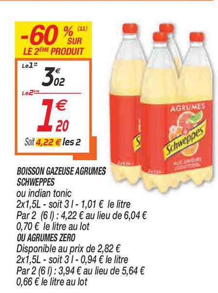 Boisson Gazeuse Agrumes Schweppes
