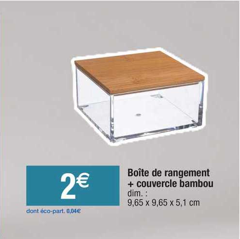 Boîte De Rangement + Couvercle Bambou