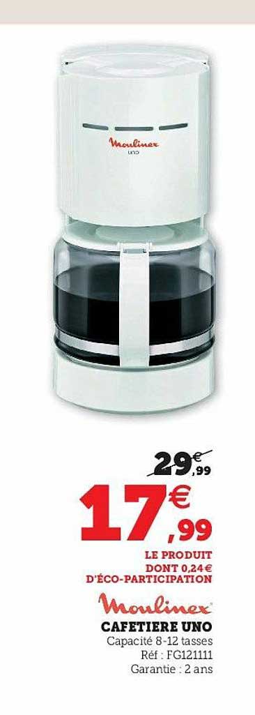 Cafetière Uno Moulinex