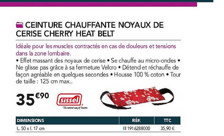 ceinture chauffante noyaux de cerise cherry heat belt