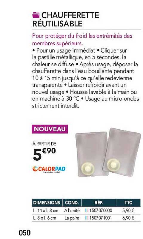 chaufferette réutilisable