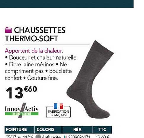 chaussettes thrermo-soft innov'activ