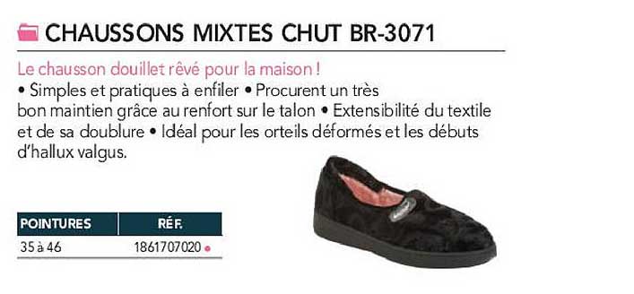 chaussons mixtes chut br-3071